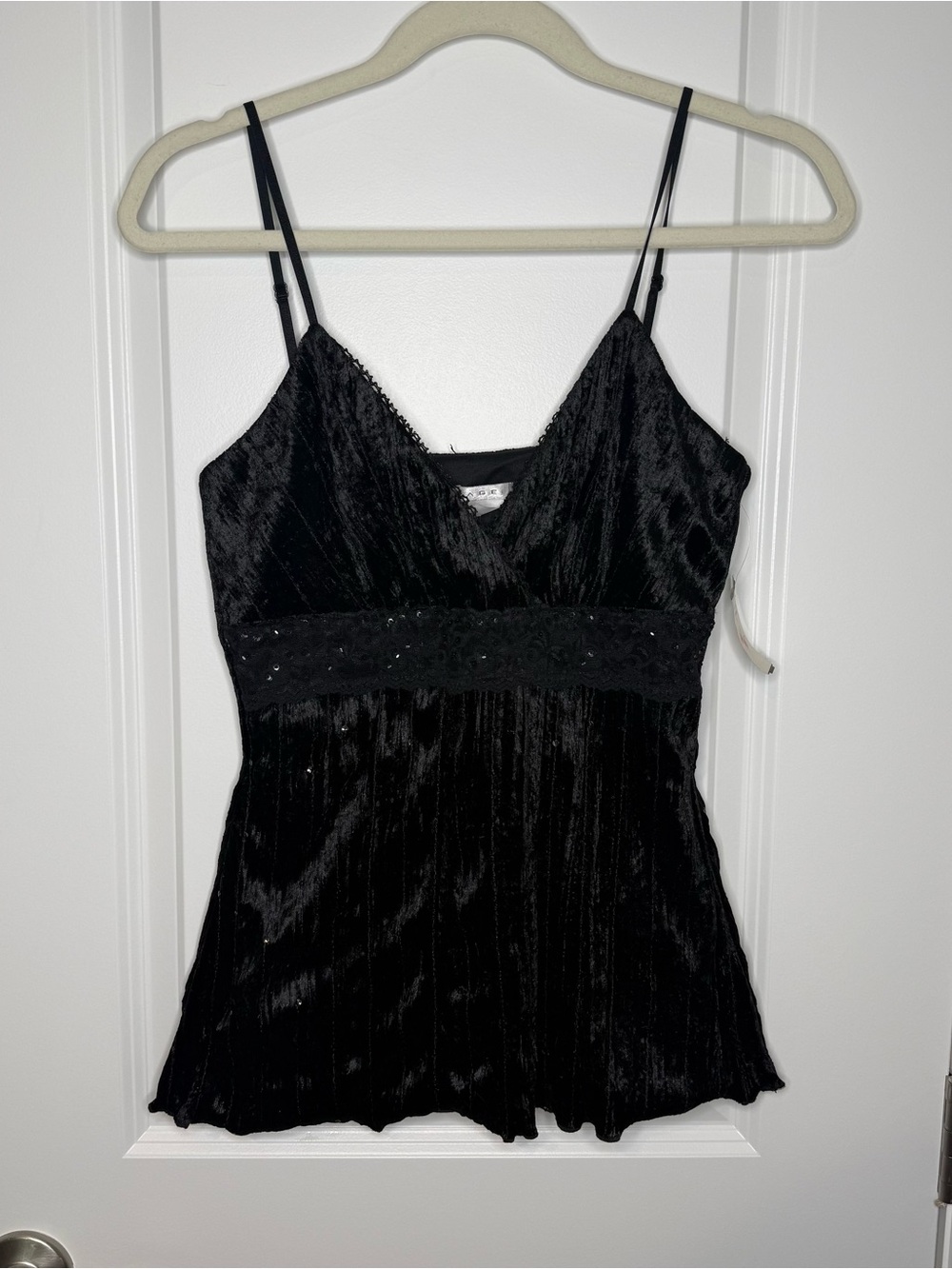 Black Velvet V-Neck y2k baby doll Camisole